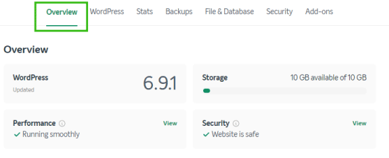 لوحة تحكم استضافة ووردبريس EasyWP من Namecheap