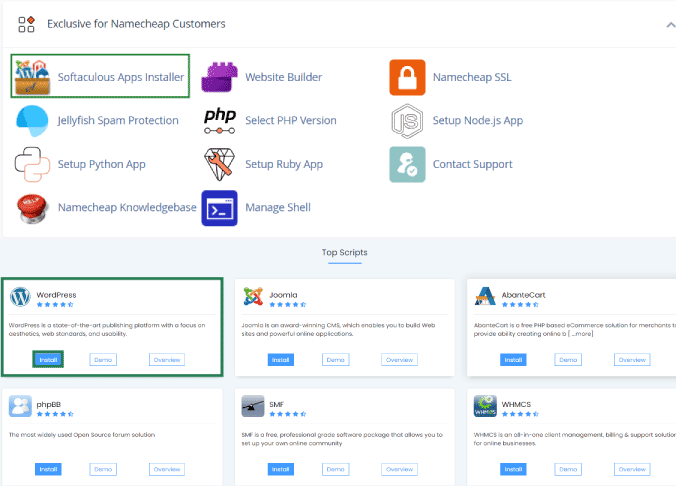 تثبيت ووردبريس في استضافة Namecheap