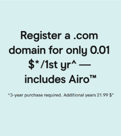 حجز الدومين من جودادى مقابل 1 سنت فقط