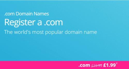 حجز دومين دوت كوم من نيم Uk مقابل £1.99 ( مع بريد الكترونى وموقع مجانا)