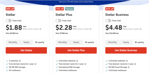 <strong>⭐ أفضل قيمة في الصفحة: استضافة Stellar + دومين مجاني</strong>