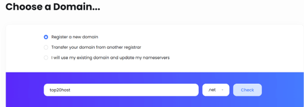 شراء استضافة من التاهوست ultahost خطوة اختيار الدومين المجانى